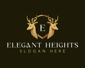 Elegant Deer Crest logo design