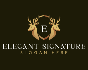 Elegant Deer Crest logo design