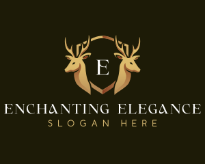 Elegant Deer Crest logo design