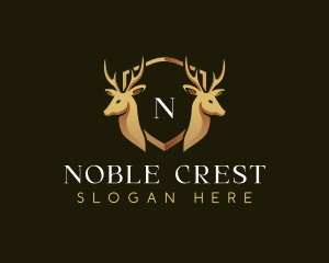 Elegant Deer Crest logo design