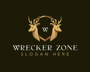 Elegant Deer Crest logo design