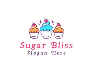 Cherry Cupcake Dessert logo design