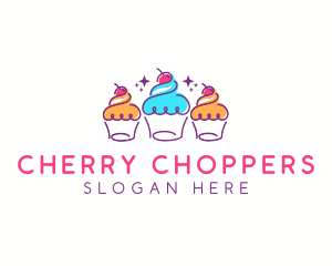 Cherry Cupcake Dessert logo design