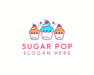 Cherry Cupcake Dessert logo design