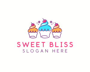 Cherry Cupcake Dessert logo design