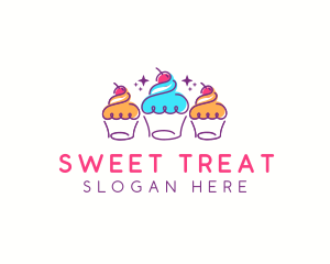 Cherry Cupcake Dessert logo design