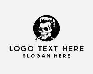 Indie - Skull Cigarette Smoke logo design