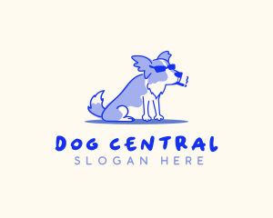 Pet Dog Smoking logo design