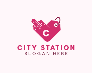 City Heart Tag Shopping logo design