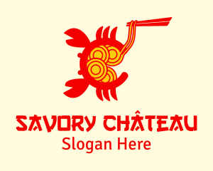 Seafood Crab Noodles logo design