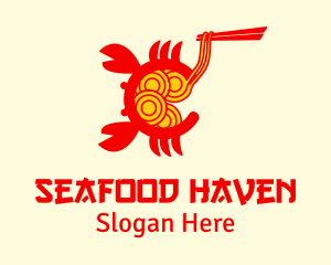 Seafood Crab Noodles logo design