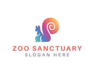 Squirrel Zoo Grooming logo design