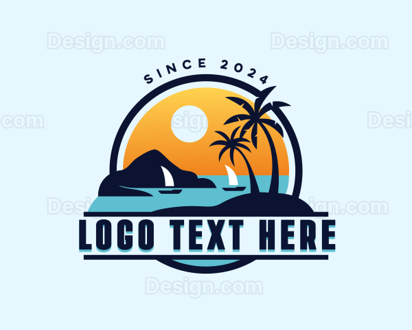 Beach Travel Vacation Logo