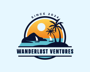 Beach Travel Vacation logo design