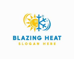 Heating Cooling Weather Energy logo design