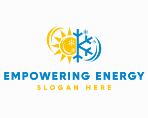 Heating Cooling Weather Energy logo design