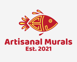 Aztec Tribal Fish  logo design