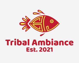 Aztec Tribal Fish  logo design