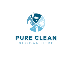 Cleaning Janitorial Sanitation logo design