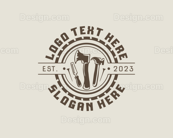 Rustic Carpenter Tools Logo