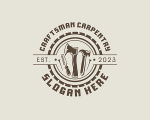 Rustic Carpenter Tools  logo design