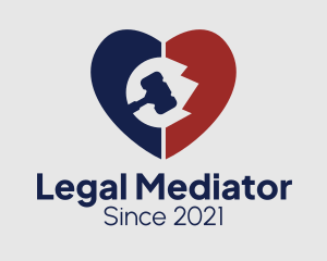 Justice Gavel Heart  logo design