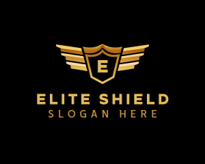 Aviation Shield Wings logo design