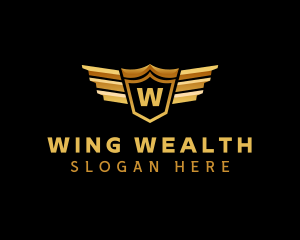 Aviation Shield Wings logo design