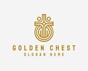 Golden Church Crucifix logo design