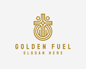 Golden Church Crucifix logo design