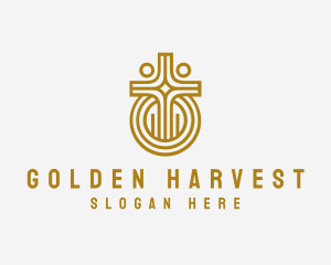 Golden Church Crucifix logo design