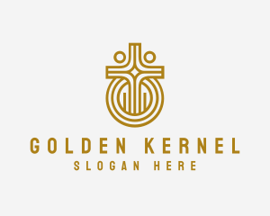 Golden Church Crucifix logo design