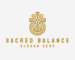 Golden Church Crucifix logo design