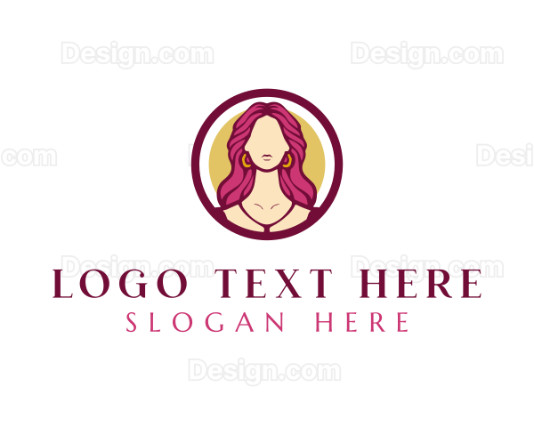 Woman Hair Stylist Logo