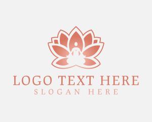 Sitting Lotus Heart Flower logo