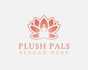 Sitting Lotus Heart Flower Logo