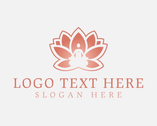 Sitting Lotus Heart Flower logo