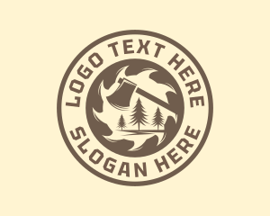 Axe Sawmill Lumberjack logo