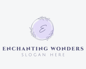 Lavender Watercolor Garland  logo design