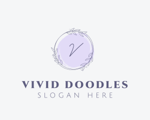 Lavender Watercolor Garland  logo design