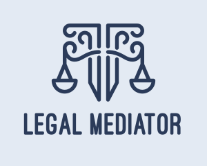 Pillar Lawyer Justice logo design