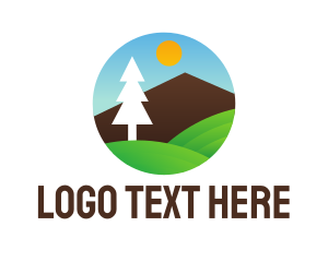 Geometric Tree Landscape Logo