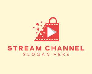 Video Shopping Bag logo design