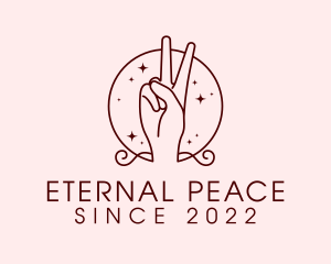 Hippie Peace Sign Mystical logo design