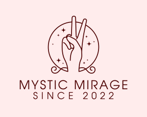 Hippie Peace Sign Mystical logo design