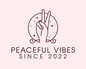 Hippie Peace Sign Mystical logo design