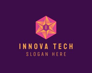 Hexagon Star Tech Business logo design