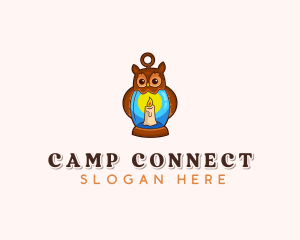 Camping Owl Candle  logo design