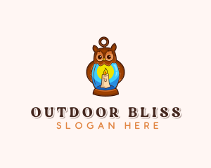 Camping Owl Candle  logo design