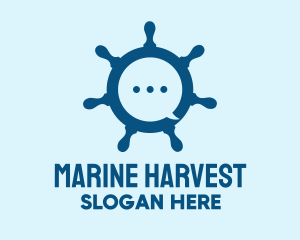 Marine Steering Wheel logo design